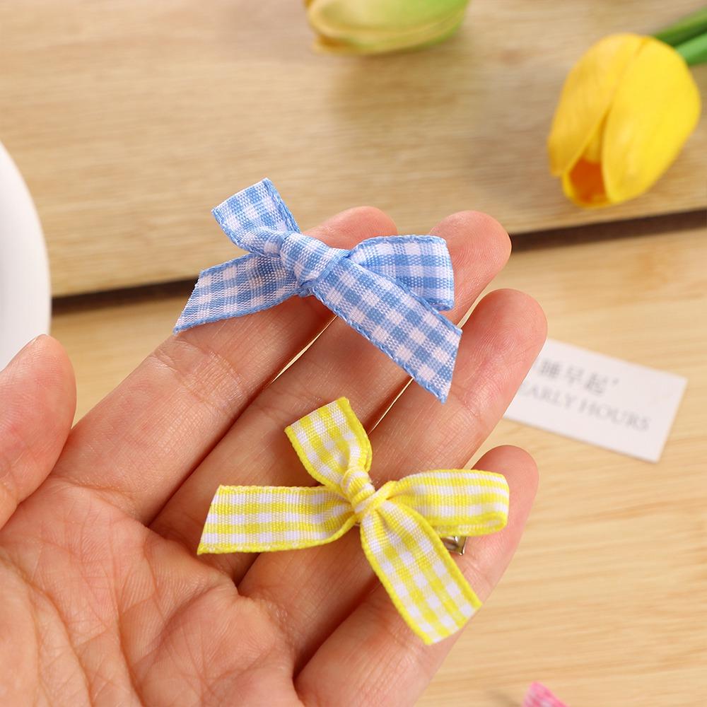 Plaid Bow Mini Bowknot Hairpin Female Hair Accessories Korean Style Headwear Children's Hair Clip