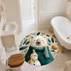 Blatt Tiere,Runder Teppich,Teppich für Wohnzimmer Schlafzimmer Sofa Spielzimmer Dekor,Rutschfeste Fußmatte