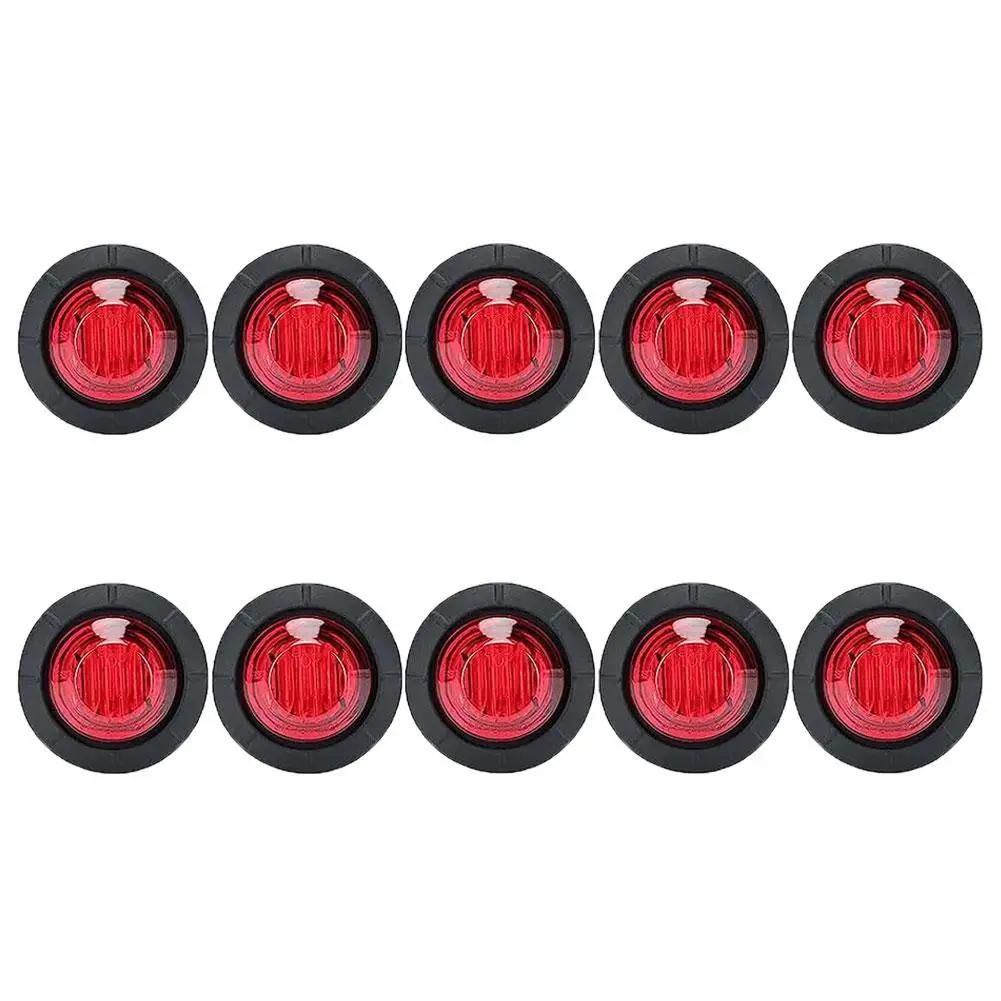 

10pcs Round Tralier Side Marker Light 12V-24V For Truck Clearance Light Turn Signal Lamp Indicators Car Accessories L9L9 красный