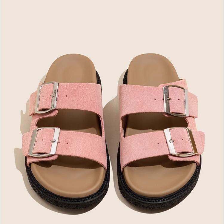 Ruoji 2025 platform retro Boken sandals women's 2025 summer casual versatile slippers wear retro style