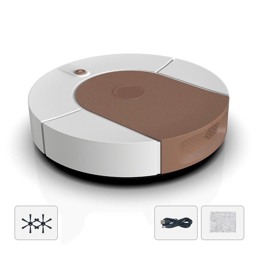 Robot Vacuum Cleaner Strong Suction Automatic USB Rechargeable Sweeping Robot For Ceramic Tiles Hard Floors Grey