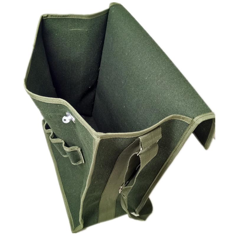 Extra Large Wear-Resistant Canvas Electrician Tool Bag with Shoulder Strap - Multifunctional Repair Bag