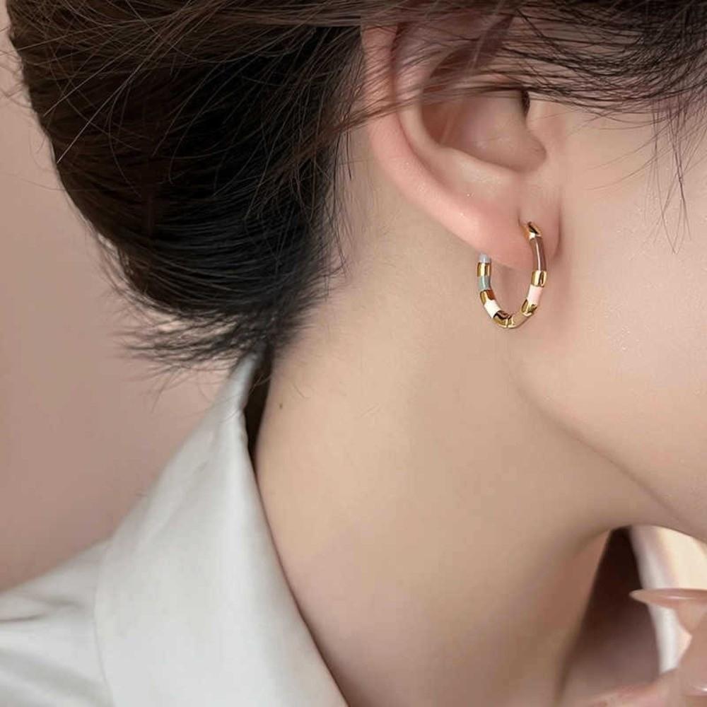 Gold Color Metal Round Earrings Round Hoop Hoop Earrings New Mini Hoop Earrings  For Women