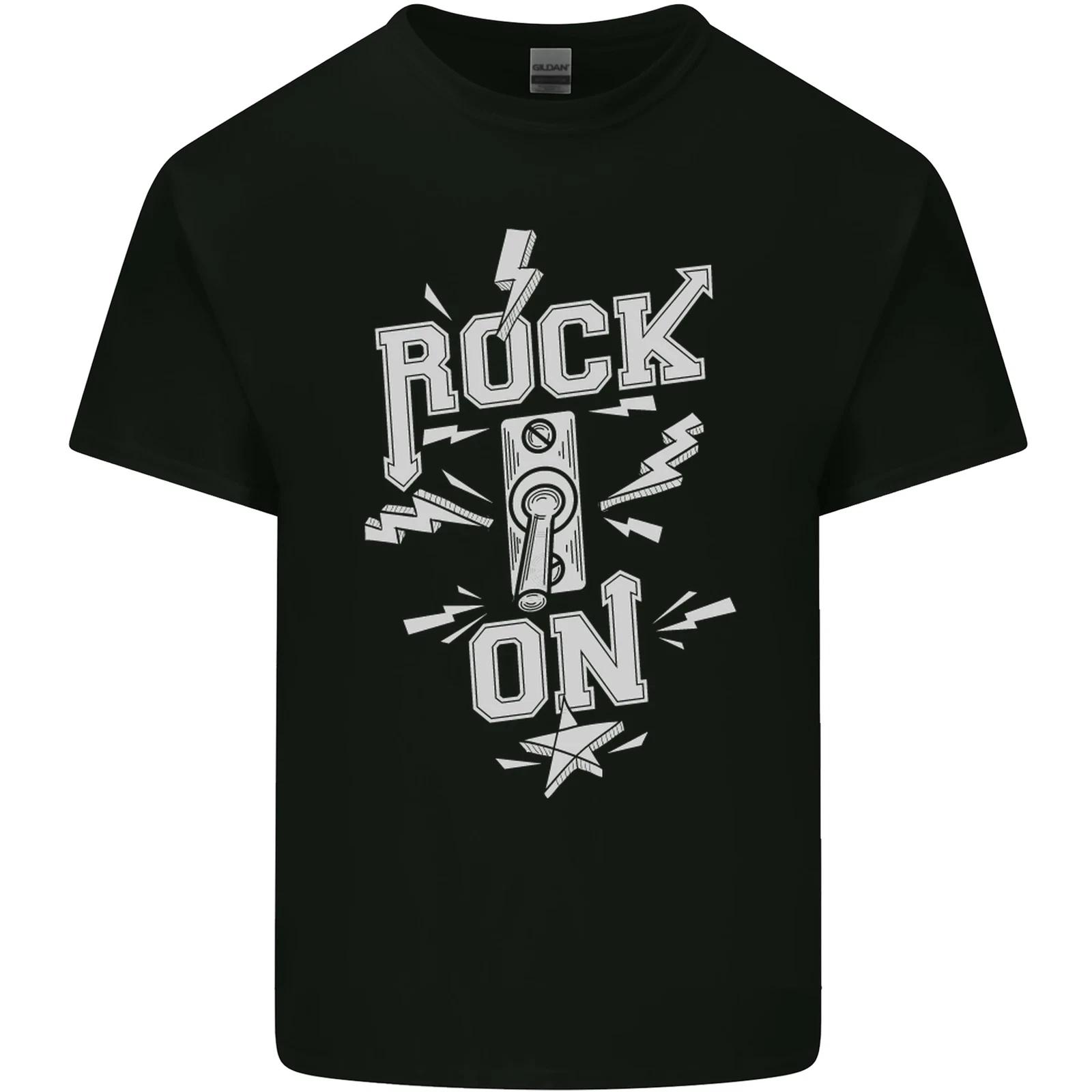 Rock On Funny Music Heavy Metal Guitar Kids T-Shirt Childrens 4XL