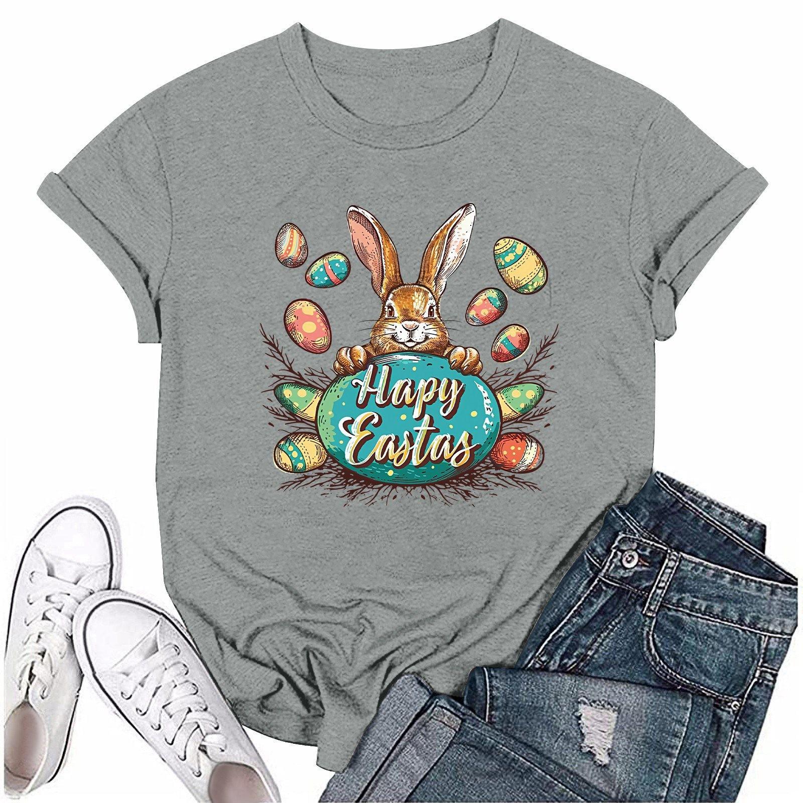 

Женская модная повседневная футболка с круглым вырезом и короткими рукавами L