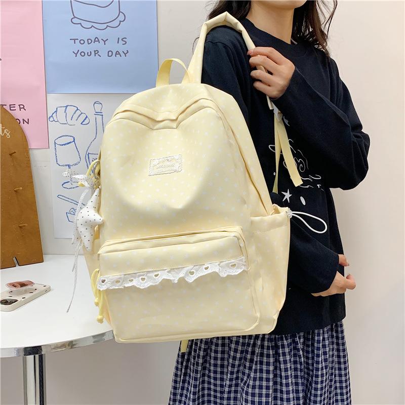 Schoolbag new cute hollow backpack large capacity Korean version of student schoolbag women's high value simple fashion versatile backpack