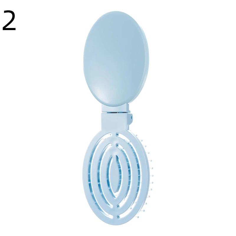 

2 In1 Portable Folding Hair Comb With Mirror, Lightweight & Travel-Friendly Perfect Gift For Women & Girls 2 синій