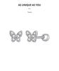 Sterling Silver S925 Simple Butterfly Earrings with White Gold Plated Zircon