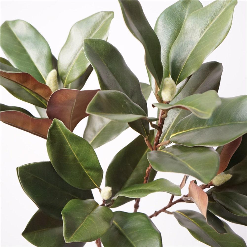 Artificial Magnolia Branches with Flexible Stems and Lifelike Leaves for Home Decoration Suitable for All Seasons Two Pieces