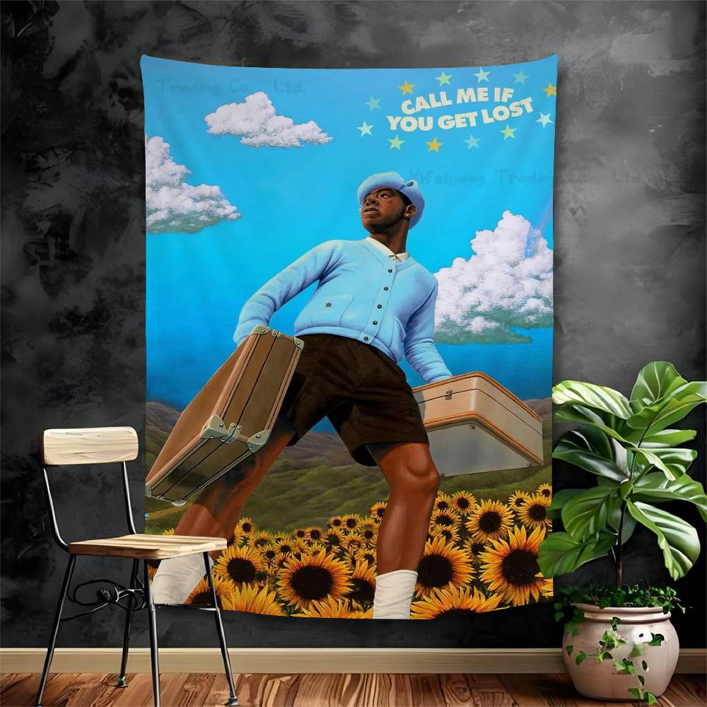 

Rapper Tyler The Creator Flower Boy DIY Wall Tapestry Hippie Flower Wall Carpets Dorm Decor Wall Art Decor 74x94cm(29x37in)