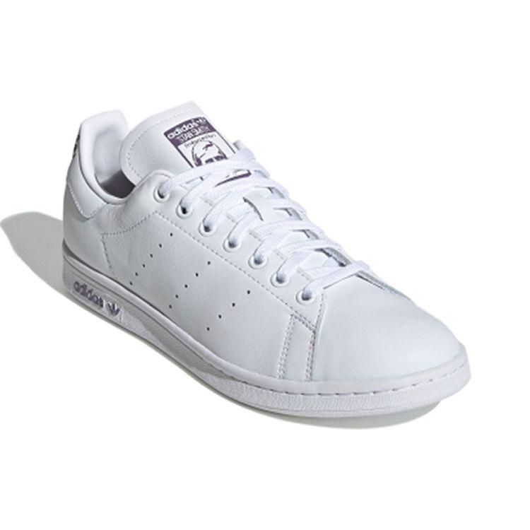 Adidas Originals Stan Smith Non-Slip Low-Top Sneakers Unisex Sneakers White Purple EF4298