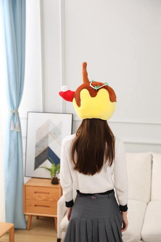 Bestmaple Cotton Takoyaki Cap, Cosplay Hat, Funny Octopus Hat, Headgear, Animal Mask, for Photo Shoots and Parties (Takoyaki)