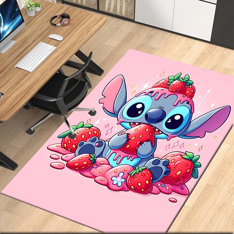 Stitch Printed Carpet, for Office Chair Living Room Bedroom Kitchen Room Decor Gifts.