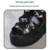 2025 Summer Women's Roman High Heel Sandals - Color Block Cross Straps, 12cm Wedge, Peep Toe