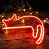 Měkké noční světlo Kočka LED neonový nápis Nástěnné svítidlo pro dekoraci ložnice, Roztomilá kreslená zvířecí dekorativní lampa, Energeticky úsporné pro obývací pokoj a párty