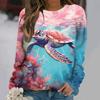 Sudaderas de Animales Marinos Tortugas Marinas Medusas Sudaderas con Capucha Estampado 3D Mujer Manga Larga Y2k Oversized Jerséis Tops Ropa Femenina
