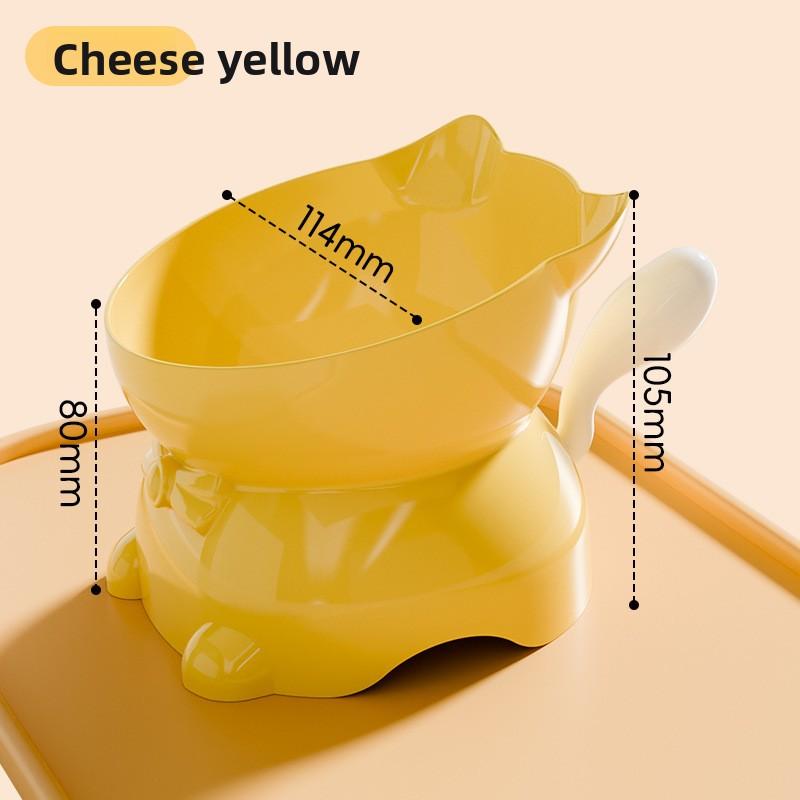 Cat Bowl, Slanted Neck Guard, Cat Food Bowl, Cat Rice Bowl, Water Bowl, Anti-tipping Slanted Stainless Steel Dog Bowl, Pet Supplies