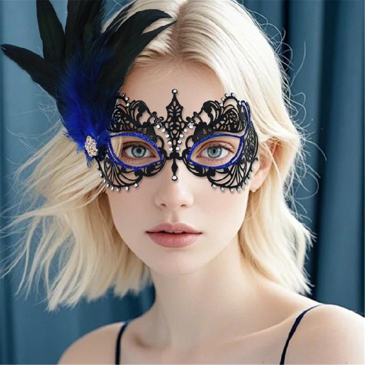 Strass Venezianische Maske Abendball Abschlussball Maske Damen Spitze Maske Party Maske Maskenball für Halloween Karnevalsparty