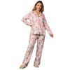 Europäisches und Amerikanisches Weihnachtsmann-Pyjama-Set für Damen – Langarm-Oberteil und Hose.