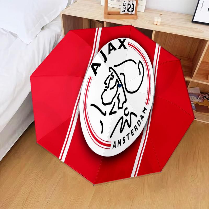 Ombrello Pieghevole Automatico con Stemma Ajax Amsterdam - Ombrello da Viaggio a 8 Stecche con Apertura/Chiusura Automatica e Portatile, Regali per Vacanze o Compleanni