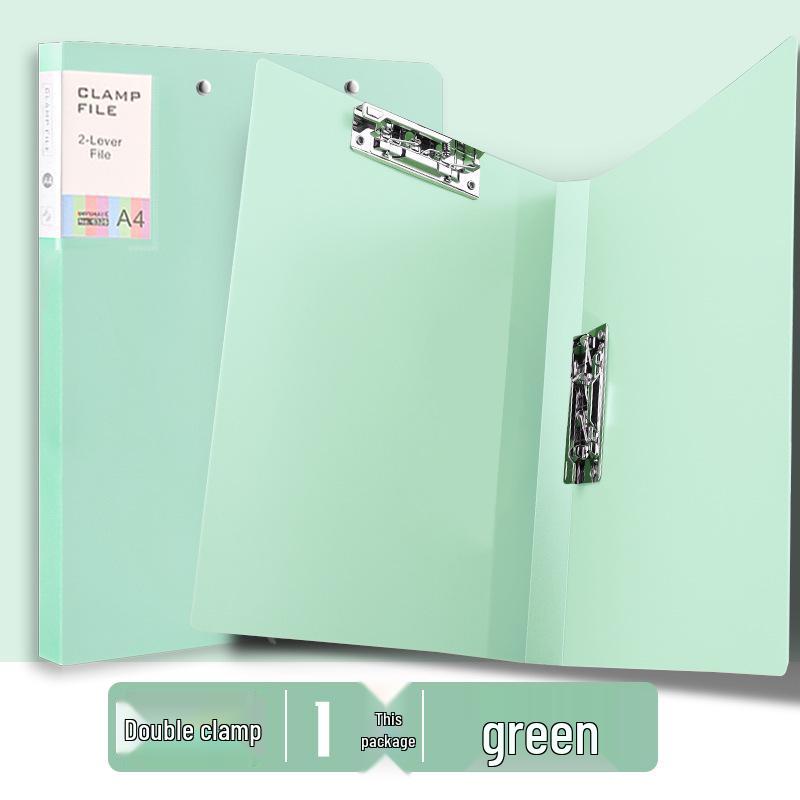 Morandi Double Clip A4 Folder for Students - Loose-leaf Test Paper & Office Document Storage
