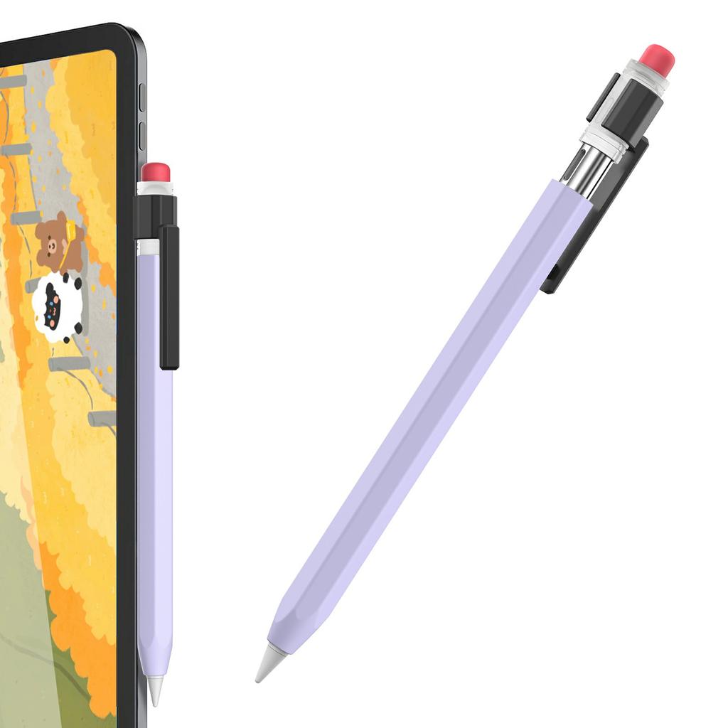 AHASTYLE PT180-3-K Pencil Sleeve with Clear Cap/Clip for Apple Pencil 3 Protective Silicone Case Retro Style