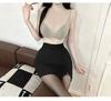 Korean Dongdaemun High Waist Sexy Slim-Fit Short Skirt with Lining and Small Slit