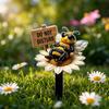 Acrylic Bee Garden Lawn Outdoor Stake Sign Yard Decoration with Do Not Disturb Message for Patio Pathway Flower Bed Landscaping
