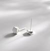 925 Silver Black Minimalist Stud Earrings For Women Versatile Chic Simple Ear Jewelry Fashion Accessory