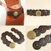 Exaggerated Wide Boho Disc Belt Rivet Woman Vintage Belt Western Leather Waistband  Spicy Girl