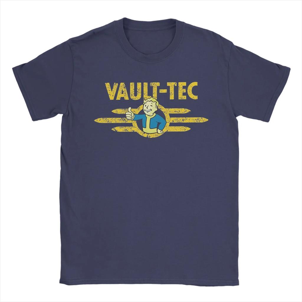 Fallout Vault-Tec Vault Boy Pollice in su Maglietta Vintage Usurata Merchandising Gioco Nero Unisex Magliette da Donna e Uomo