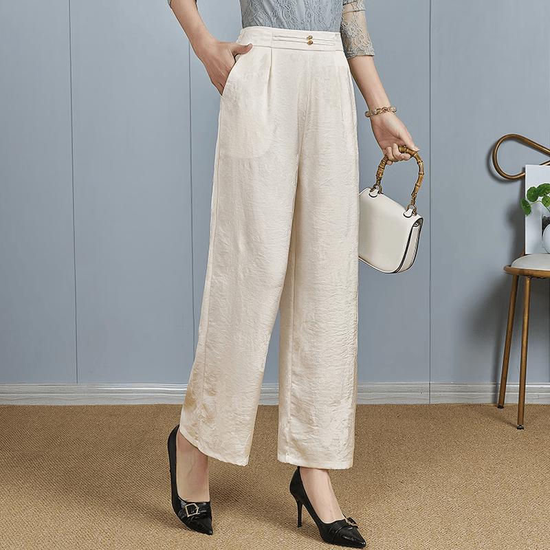 Women s High-Waist Cropped Straight-Leg Pants 2XL