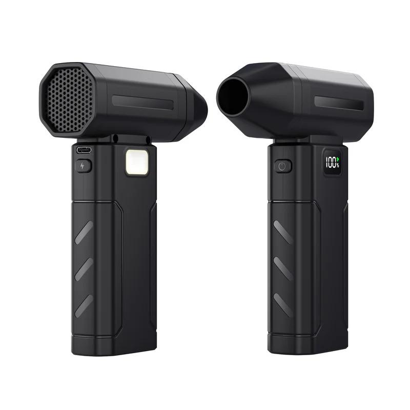 2026 New 100000 RPM Violent Fan 5Wind Speeds Adjustment Lighting USB Rechargeable Blower Mini Turbo Jet Blower Turbo Fan Can Be Power Ban