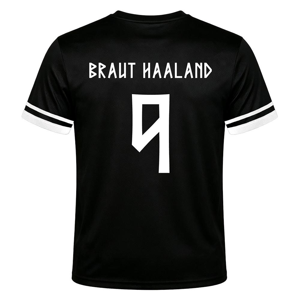 Norvegia Numero 9 HAALAND Maglia Calcio T-shirt Unisex Streetwear Estate Girocollo Ampia Casual T-shirt Design alla Moda Grafica Merch