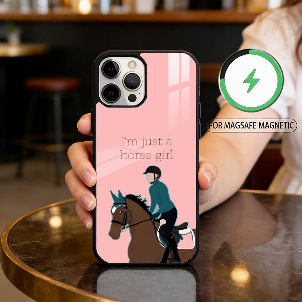 

H-Horse-SE R-Riding-NG Phone Case For iPhone17,16,15,14,13,12,11 Plus,Pro Max Magnetic For Magsafe Wireless Charging iPhone14Plus
