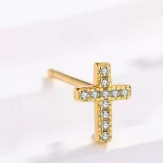 Elegante Damenohrringe: Echtes Gold Messing mit Zirkon und Diamanten
