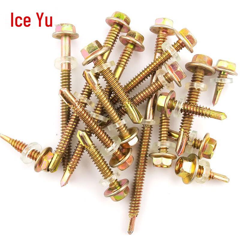 Bing Yu 12# Color Zinc External Hex Flange Screws