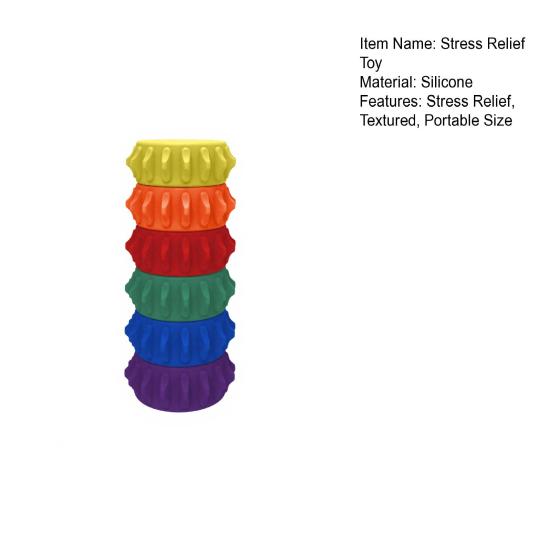 6Pcs/Set Sensory Silicone Textured Toy Magnetic Stress Relief Roller Anti-anxiety Fidget Toy