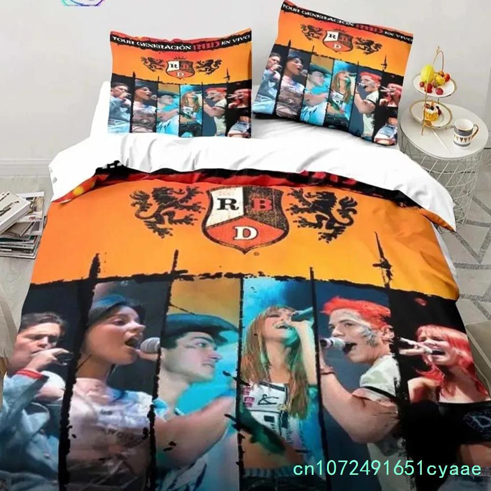 Band RBD Bettwäsche-Set Einzelbett Twin Full Queen King Size Bettwäsche-Set Schlafzimmer für Jungen und Erwachsene 3D-Druck Bettwäsche Geschenk für Musikliebhaber