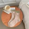 Rabbit Flocked Socks for Women, Sweet and Cartoonish, Cute Mid-calf Socks, Pure Cotton Pile Socks