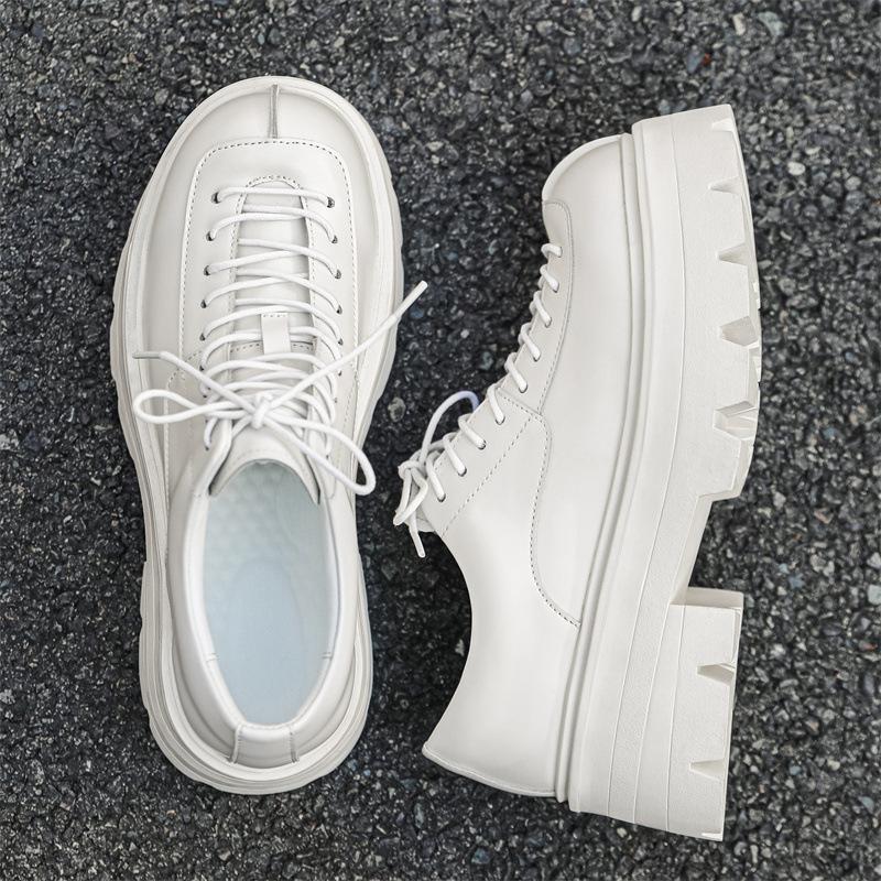 Shoes for Men British Style Thick Sole Casual Derby Shoes High Quality Fashion Comfor Platform Mans Leather Shoes Zapatos Hombre