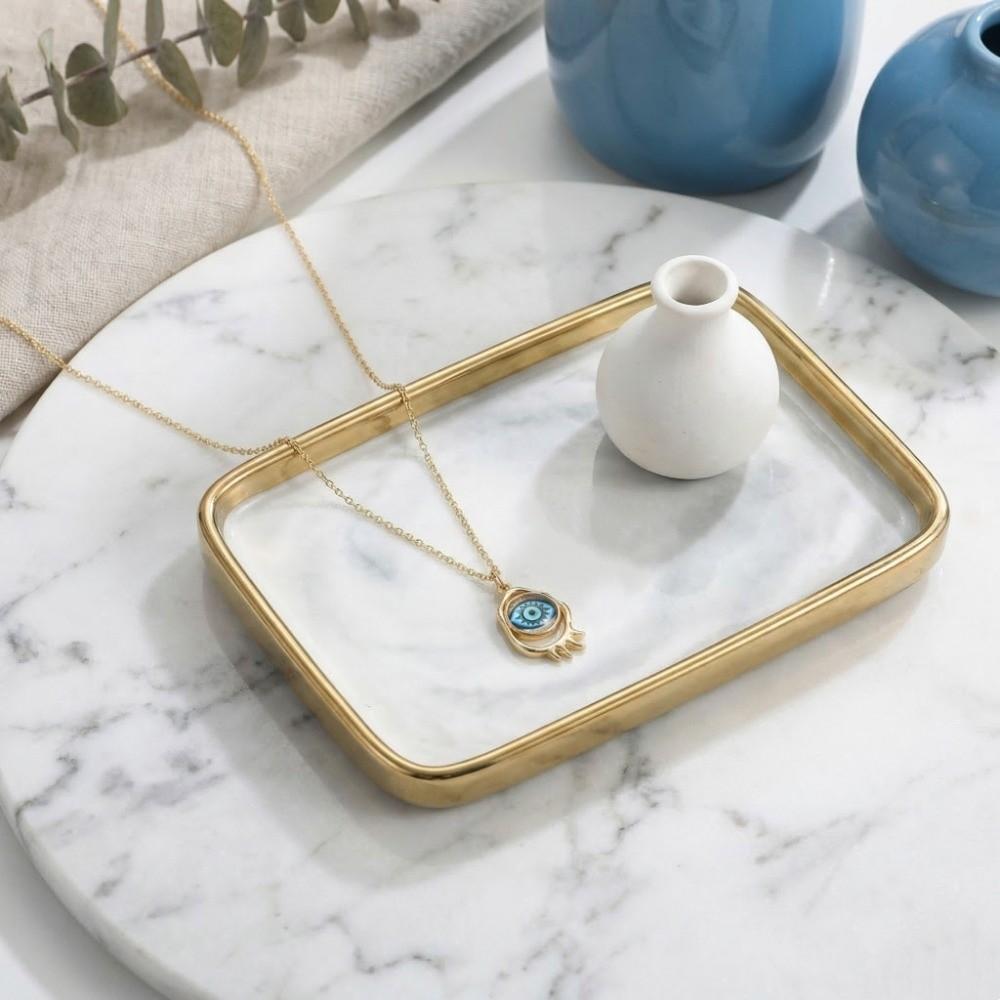 Pendant Devil's Eye Necklace Copper Resin Banquet Clothes Neck Chain  Clothes Accessories