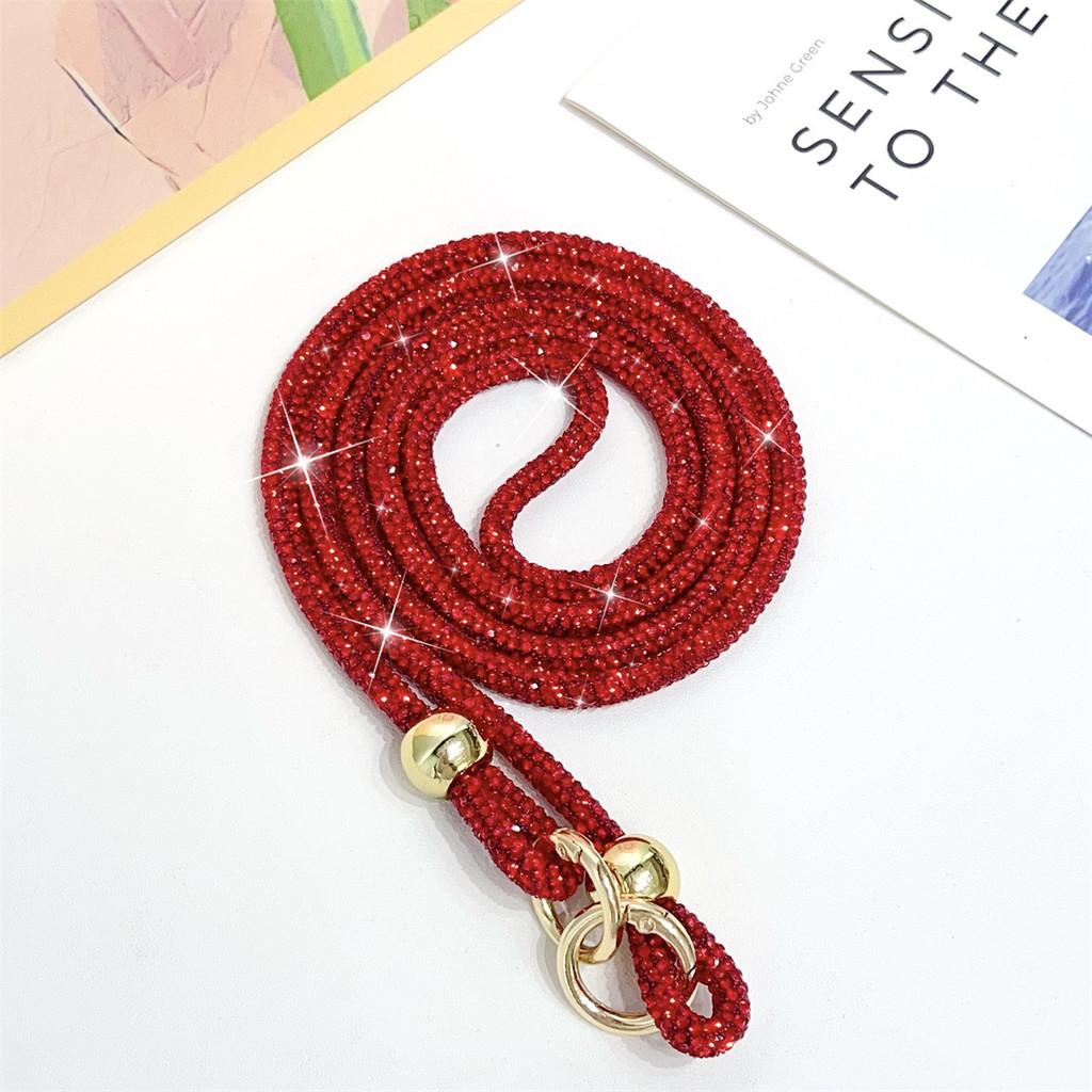 Pvc Phone Lanyard With Full Rhinestone Water Dazzling Crystal Beads For Women And Men