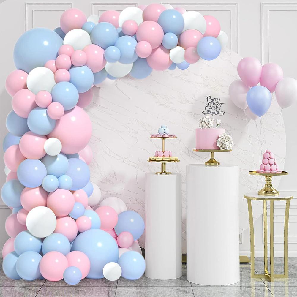 Pastel Pink Blue Balloons Garland Arch White Balloon Kit Gender Reveal Baby Shower Graduation Birthday Party Decoration Globos