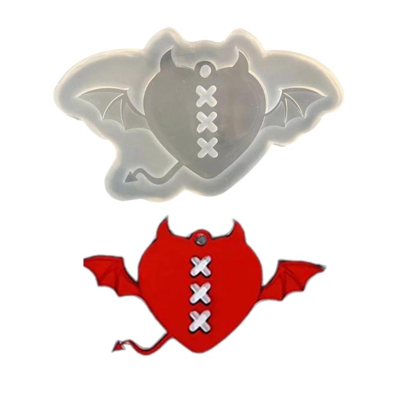 Angel Wing Keychain Pendant Molds Silicone Epoxy Resin Mold Chocolate Cake Clay Making Tool DIY Necklace Jewelry Mould