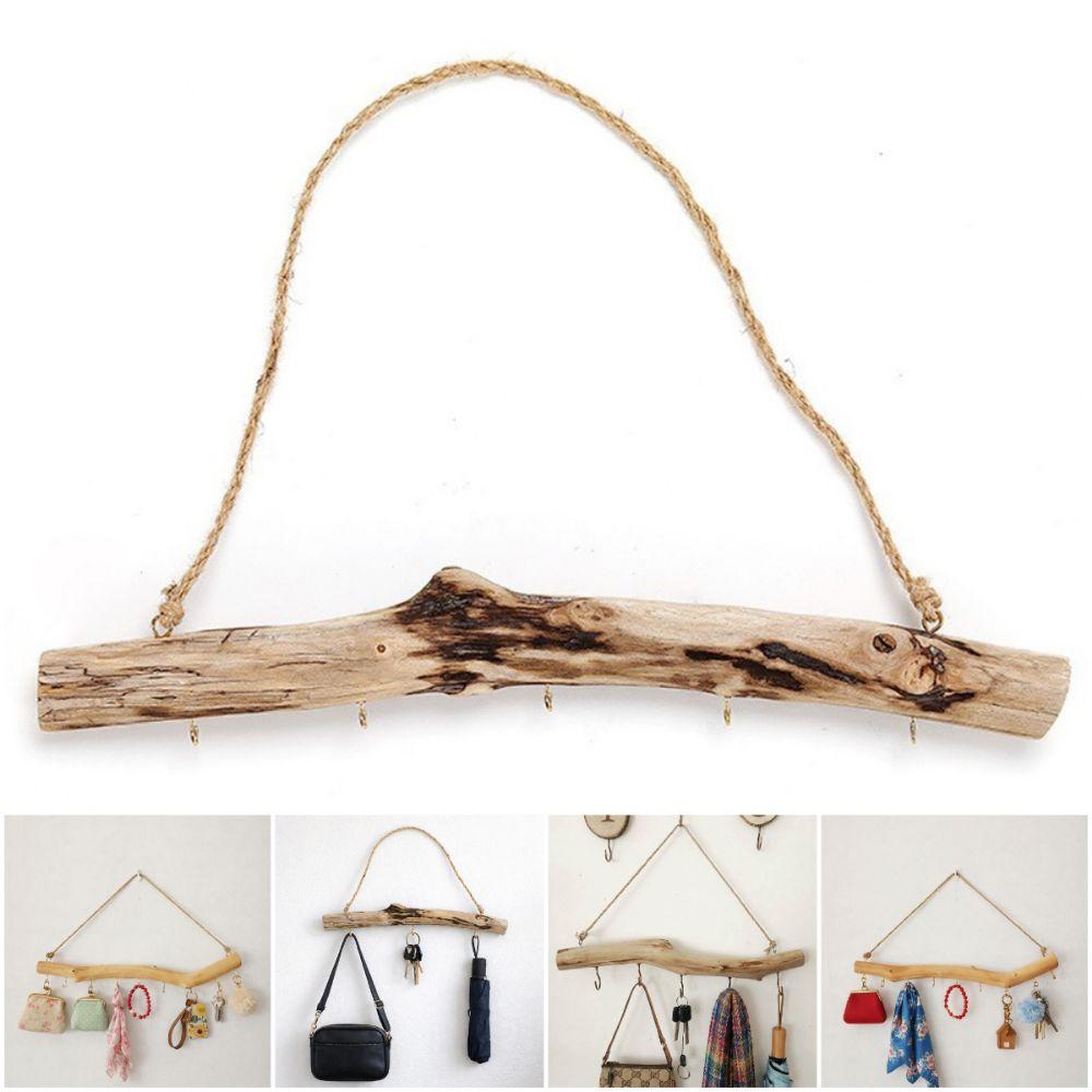 Gancio a Parete in Legno Gancio da Parete Design a Ramo Gancio Appeso Ganci Multipli Lunghezza 40cm Gancio Organizzatore