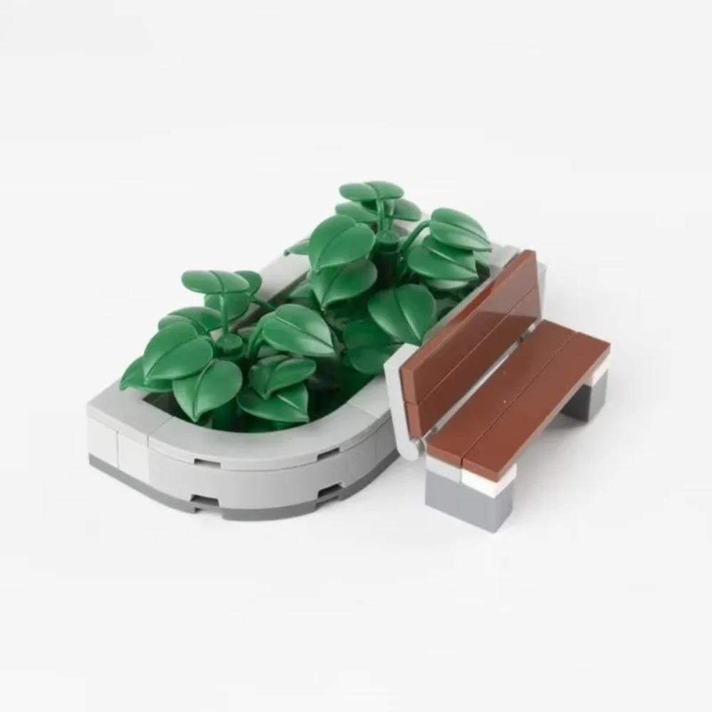 City Food Street View Vendor Hot Dog Roadside Stand Building Blocks Ice Cream Newsstand Flower Shop Trash Can Toilet Bricks Toys