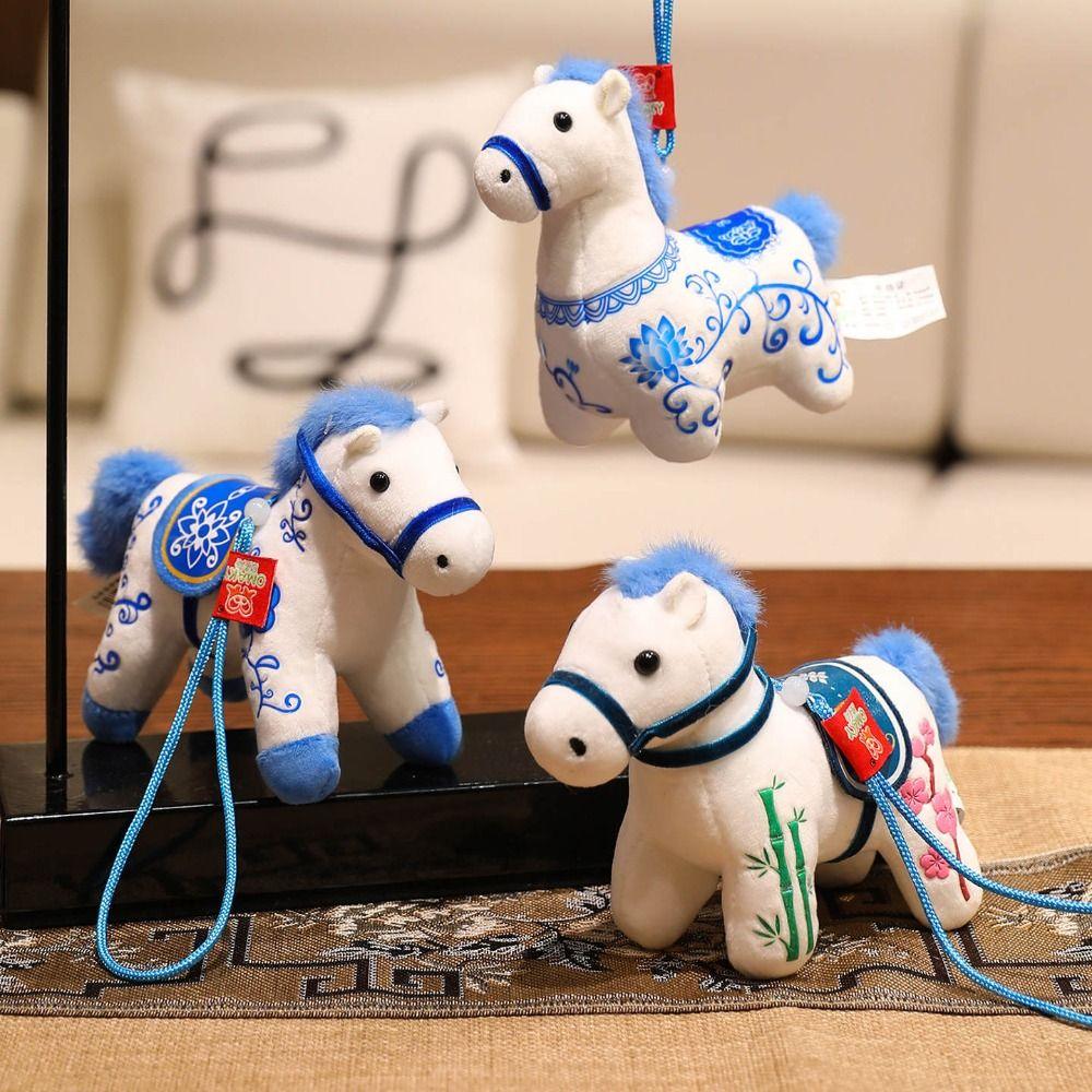 Cute Plush Horse Doll Pendant Kawaii Cartoon Steed Doll Zodiac Pony Figurine  Year of The Horse