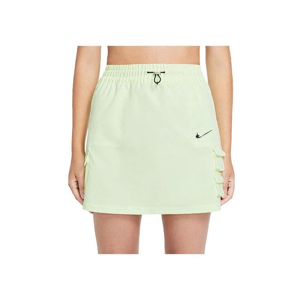 Nike Solid Color Logo Pocket Straight Short Skirt Women Bottoms Light-Yellow-Green CZ8908-701