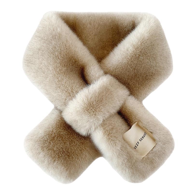 Korean-Style Faux Rabbit Fur Thick Winter Scarf - Super Warm & Stylish Neck Warmer